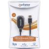 Manhattan USB kabel USB 3.2 Gen1 USB-A zástrčka, USB-A zásuvka 5.00 m černá 150712