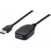 Manhattan USB kabel USB 3.2 Gen1 USB-A zástrčka, USB-A zásuvka 5.00 m černá 150712
