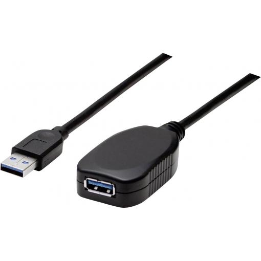 Manhattan USB kabel USB 3.2 Gen1 USB-A zástrčka, USB-A zásuvka 5.00 m černá 150712