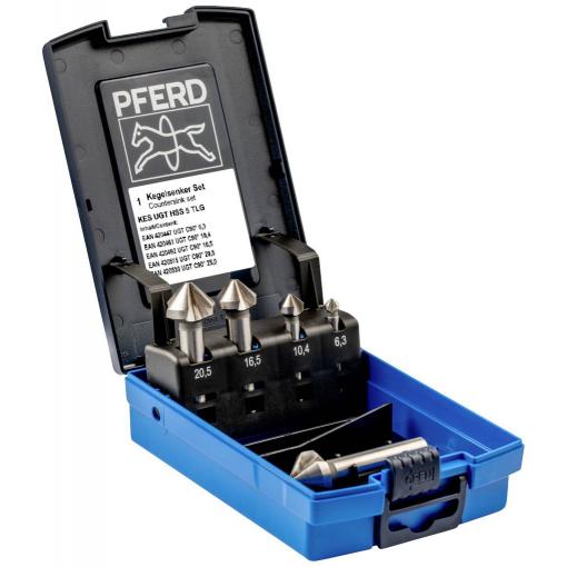 PFERD TOOLS SET UGT HSS DIN 335 C90° 5TLG 25202191 sada záhlubníků 6.3 mm, 10.4 mm, 16.5 mm, 20.5 mm, 25 mm HSS válcová stopka 1 sada