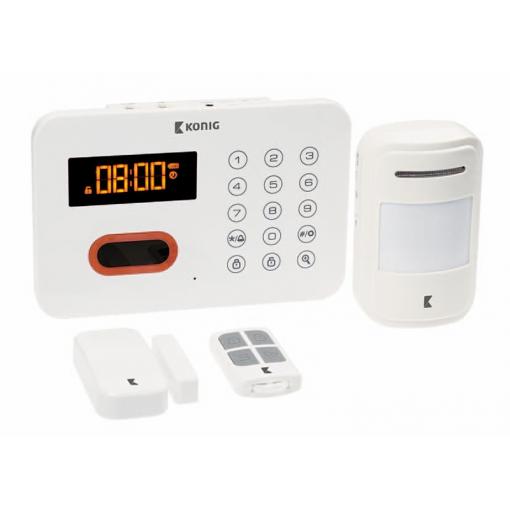 Alarm bezdrátový 1x PIR, 1x dveřní/okenní čidlo KÖNIG SAS-ALARM240