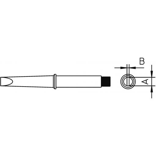 Weller 4CT5C7-1 pájecí hrot dlátový, rovný Velikost hrotů 3.2 mm Obsah 1 ks