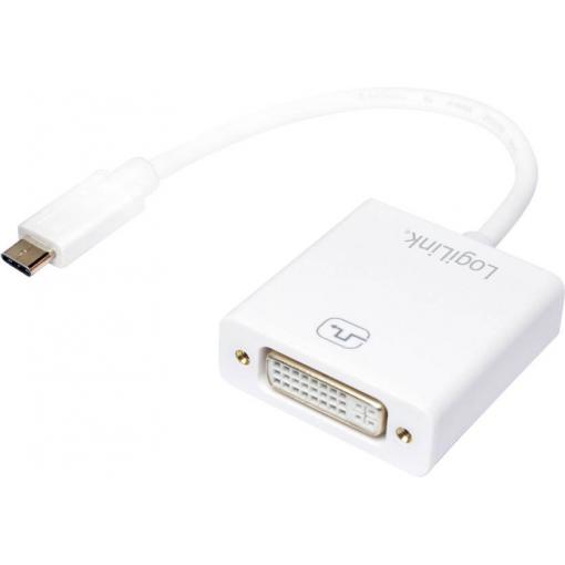 LogiLink UA0245A USB / DVI adaptér [1x USB 3.1 zástrčka C - 1x DVI zásuvka 24+5pólová] bílá 14.00 cm