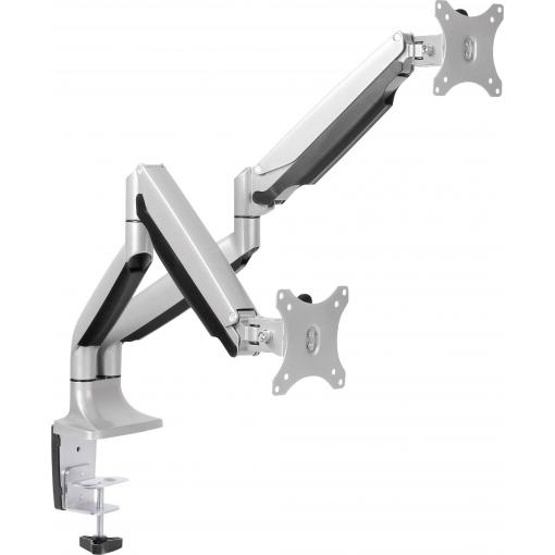 LogiLink držák na stůl pro monitor BP0043 2 Displej: (s) 33,0 cm (13) - 81,3 cm (32) stříbrná nastavitelná výška, naklápěcí, nakláněcí, otočný