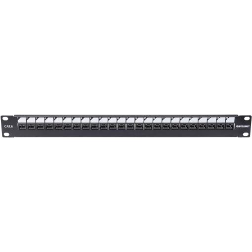 Intellinet Patch-Panel 24 portů síťový patch panel 483 mm (19) CAT 6 1 U černá osazený
