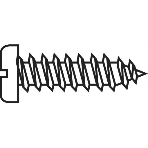 TOOLCRAFT 839814 kulatý šroub do plechu 2.9 mm 9.5 mm příruba DIN 7971 ocel pozinkované 20 ks