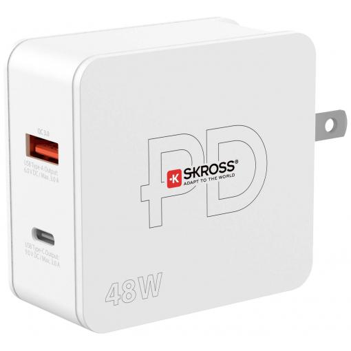 Skross Multipower Combo+ US USB nabíječka, 1x USB A , 1x USB-C®, 48 W