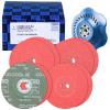 PFERD TOOLS 42098002 Sada vlákenných keramických kotoučů COMBICLICK Ø125mm co-COOL 36, 60, 80, 120 s opěrným talířem CC-H pro nerezovou ocel Průměr 125 mm