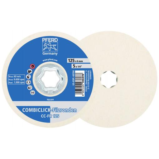 PFERD TOOLS 44498028 COMBICLICK Filzronden CC-FR Ø 125 mm pro lesklý i předlesk s úhlovou bruskou Průměr 125 mm