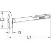KS Tools 1421405 142.1405 zámečnické kladivo 2100 g 400 mm DIN 1041 1 ks