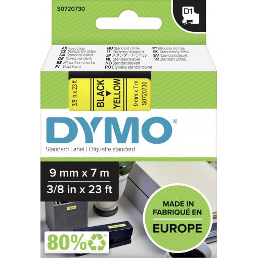 páska do štítkovače DYMO D1 40918 polyester Barva pásky: žlutá Barva písma:černá 9 mm 7 m