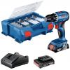 Bosch Professional GSR 18V-45 aku šroubovák, aku vrtací šroubovák, 18 V, 2 Ah Li-Ion bezkartáčové, 06019K3205
