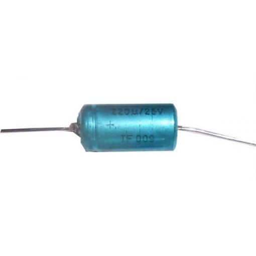220u/25V TF009, elektrolytický kondenzátor axiální