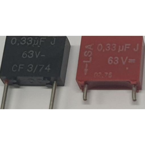Fóliový kondenzátor radiální 330 nF / 63 V, RM 10 mm