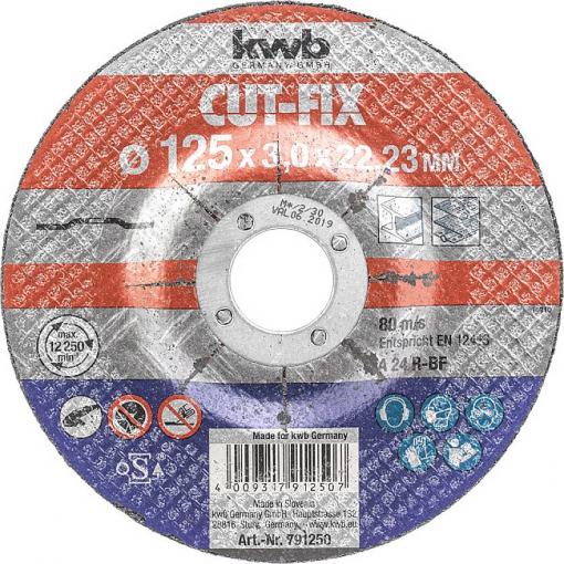 kwb 791250 řezný kotouč rovný 125 mm 1 ks kov