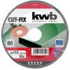 kwb 715880 brusný papír pro kotoučové brusky Zrnitost 80 (Ø) 115 mm 10 ks