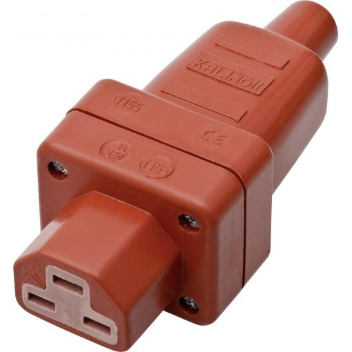 Kalthoff 444007 IEC konektor C15/C16 444 zásuvka, rovná Počet kontaktů: 2 + PE 16 A červená 1 ks