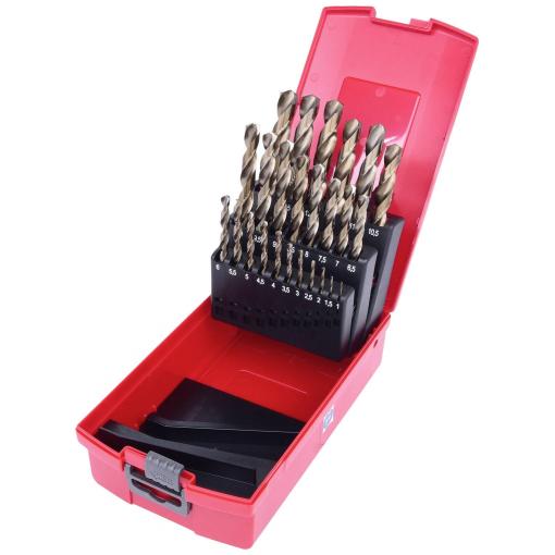 KS Tools 3303623 HSS-G-Co 5 sada spirálových vrtáku do kovu, 1 mm, 1.5 mm, 2 mm, 2.5 mm, 3 mm, 3.5 mm, 4 mm, 4.5 mm, 5 mm, 5.5 mm, 6 mm, 6.5 mm, 7 mm, 7.5 mm,