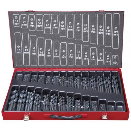 KS Tools 3301650 330.1650 HSS-R sada spirálových vrtáku do kovu 1 mm, 1.5 mm, 2 mm, 2.5 mm, 3 mm, 3.5 mm, 4 mm, 4.5 mm, 5 mm, 5.5 mm, 6 mm, 6.5 mm, 7 mm, 7.5