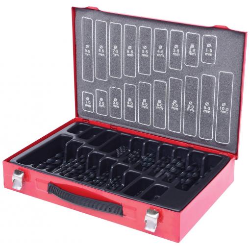 KS Tools 3301640 HSS-R sada spirálových vrtáku do kovu, 1 mm, 1.5 mm, 2 mm, 2.5 mm, 3 mm, 3.5 mm, 4 mm, 4.5 mm, 5 mm, 5.5 mm, 6 mm, 6.5 mm, 7 mm, 7.5 mm, 8 mm,