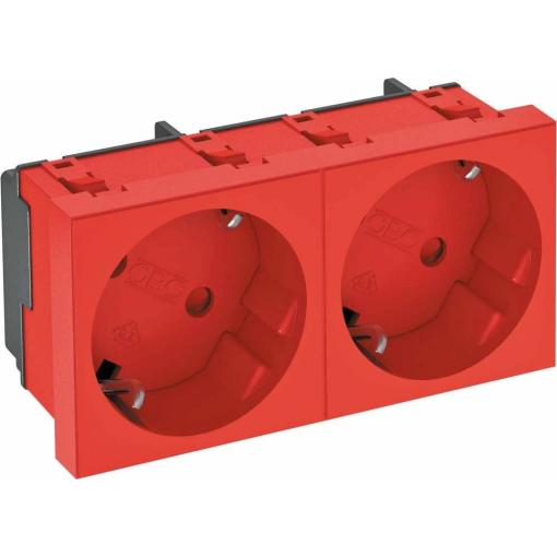 OBO Bettermann 6120109 přístrojová vložka 2x zásuvka (š x v x h) 90 x 45 x 42 mm 1 ks červená