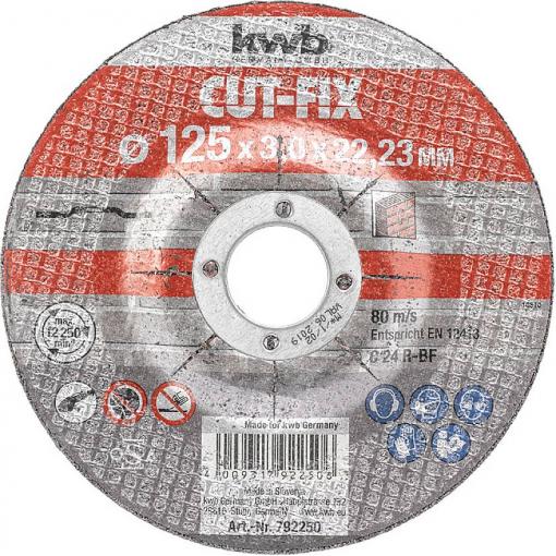 kwb 792250 řezný kotouč rovný 125 mm 1 ks kámen