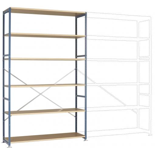 Manuflex RP1346.0001 základní modul regálu oddělení , (š x v x h) 1.47 x 2.5 x 70 m, ocel, dřevěná podlaha, šedá, zelená