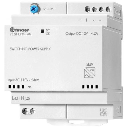 Finder 78.50.1.230.1202 síťový zdroj na DIN lištu 12 V/DC 4.6 A 50 W Obsah 1 ks