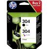 HP 304 Ink kombinované balení originál černá, azurová, purppurová, žlutá 3JB05AE Inkousty