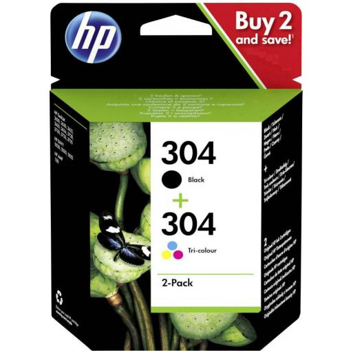 HP 304 Ink kombinované balení originál černá, azurová, purppurová, žlutá 3JB05AE Inkousty