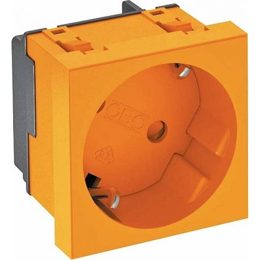 OBO Bettermann 6120075 přístrojová vložka jednonásobná zásuvka (š x v x h) 45 x 45 x 42 mm 1 ks oranžová