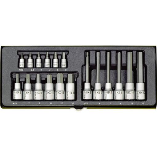 Proxxon Industrial sada nástrčných klíčů a bitů, 1/4 (6,3 mm), 1/2, 18dílná, 23 100