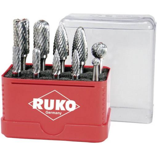 RUKO 116002 frézovací kolík , tvrdokov, Ø hřídele 6 mm, 10dílná