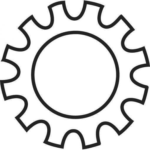 TOOLCRAFT 815144 ozubená podložka vnitřní Ø: 6.4 mm M6 ocel pozinkované 100 ks
