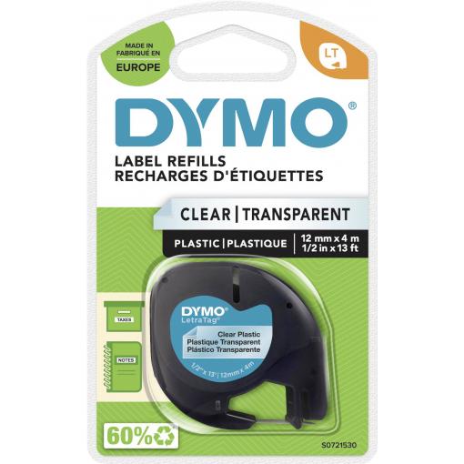DYMO LT páska do štítkovače plast Barva pásky: transparentní Barva písma: černá 12 mm 4 m S0721530