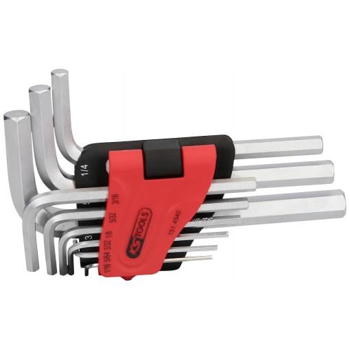 KS Tools 151.4540 inbus sada klíčů 1/16 palec, 5/64 palec, 3/32 palec, 1/18 palec, 5/32 palec, 3/16 palec, 1/4 palec, 5/16 palec, 3/8 palec 9dílná