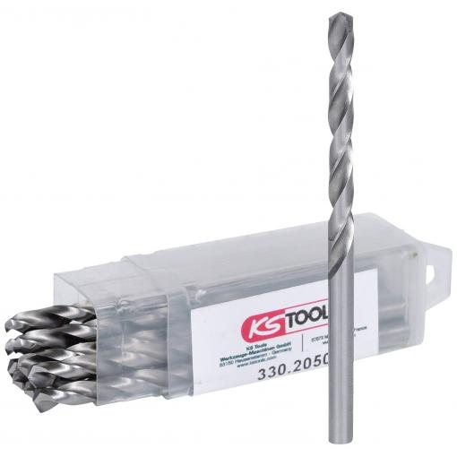 KS Tools 3302050 HSS-G sada spirálových vrtáku do kovu, 5 mm, 10 ks