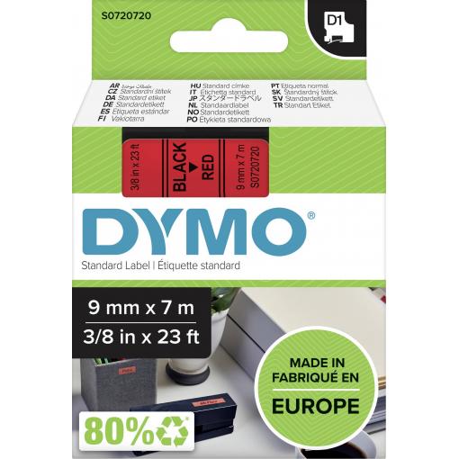 páska do štítkovače DYMO D1 40917 polyester Barva pásky: červená Barva písma:černá 9 mm 7 m