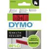 páska do štítkovače DYMO D1 45017 polyester Barva pásky: červená Barva písma:černá 12 mm 7 m
