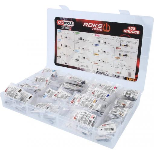 Servisní sortiment RDKS / TPMS pro systémy měření tlaku v pneumatikách, 150 ks KS Tools 149.0100