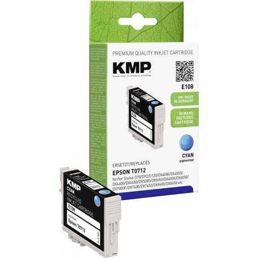KMP Ink náhradní Epson T0712 kompatibilní azurová E108 1607,4003