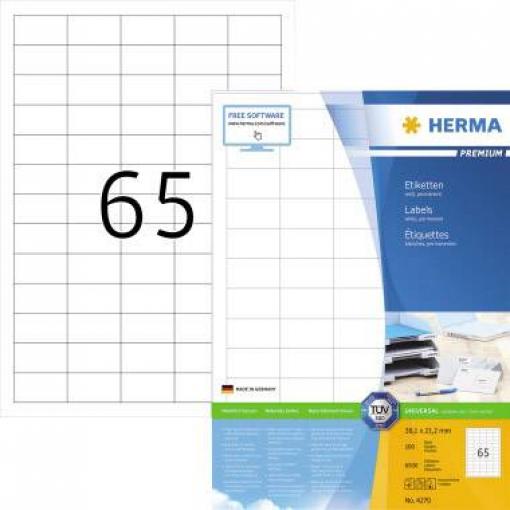 Herma 4270 univerzální etikety 38.1 x 21.2 mm papír bílá 6500 ks trvalé inkoustová tiskárna, laserová tiskárna, kopírka