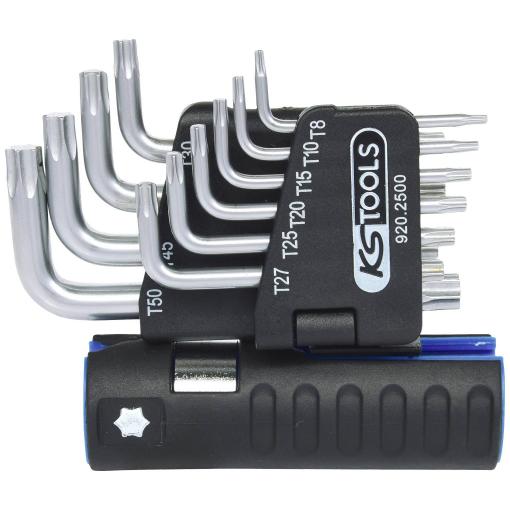 KS Tools 920.2500 TX sada klíčů T 8, T 10, T 15, T 20, T 25, T 27, T 30, T 40, T 45, T 50 10dílná