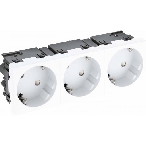 OBO Bettermann 6120503 přístrojová vložka trojnásobná zásuvka (š x v x h) 135 x 45 x 40 mm 1 ks bílá