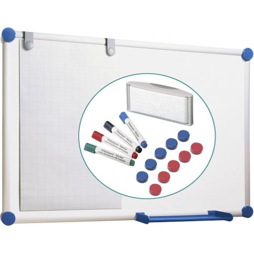 Maul sada bílé popisovací tabule 2000 MAULpro (š x v) 120 cm x 90 cm bílá plastový vč. odkládací misky, fixů, mazací houby, magnetů, blokového držáku, bloku ,