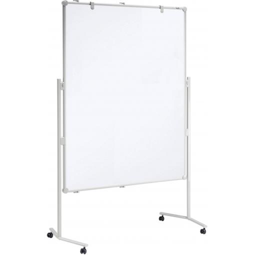 Maul moderační tabule (š x v) 120 cm x 150 cm bílá tabule bílá včetně odkládací misky, včetně držáku bloku, včetně koleček, oboustranně použitelné,