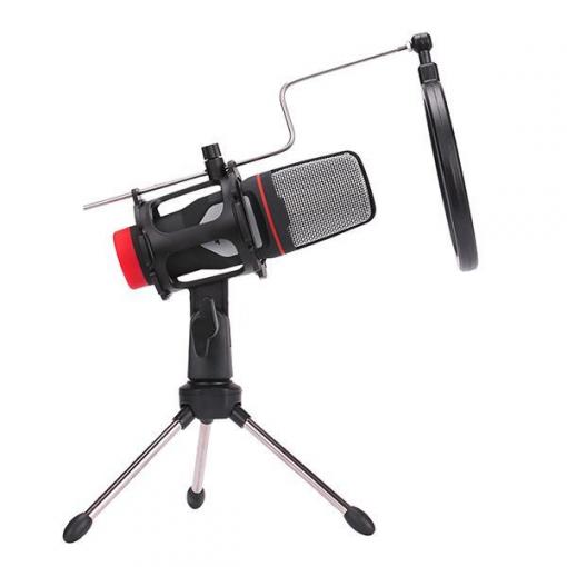 Streamovací mikrofon Marvo MIC-02, všesměrový, s tripodem a pop filtrem