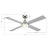 Lucci AIR Quest stropní ventilátor 65 W (Ø x v) 122 cm x 40 cm stříbrná s dálkovým ovládáním