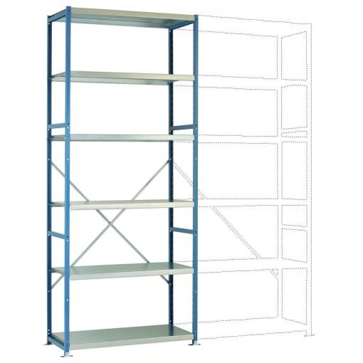 Manuflex RP1324.5007 základní modul regálu oddělení , (š x v x h) 97 x 2.5 x 60 cm, ocel, kovová podlaha, briliantově modrá