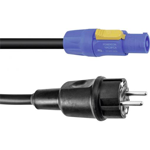 PSSO H07RN-F napájecí kabel [1x zástrčka s ochranným kontaktem - 1x zástrčka PowerCon] 10 m černá